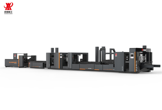 Carton làm tự động Folder Gluer Stitcher hai khâu đen với PLC