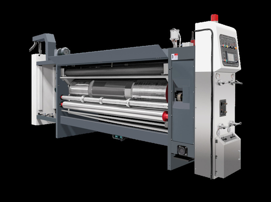Thẻ giấy G6-1224 Không áp suất cấu trúc dẫn cạnh chân không Chuyển 4 Color Printer + Slotter + Die Cutter + Vibrator + Stacker